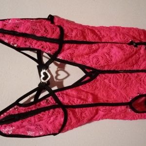 Lingirie with thong jeweled panties and stockings